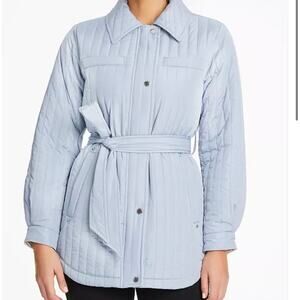VINCE CAMUTO Dusty Blue Quilted Shirt Jacket NWT in Size Large
